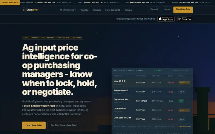 GrainBrief homepage