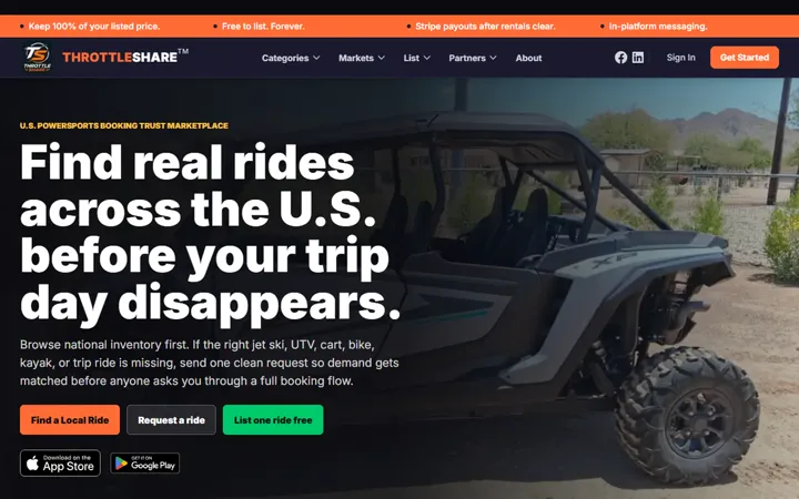 ThrottleShare homepage